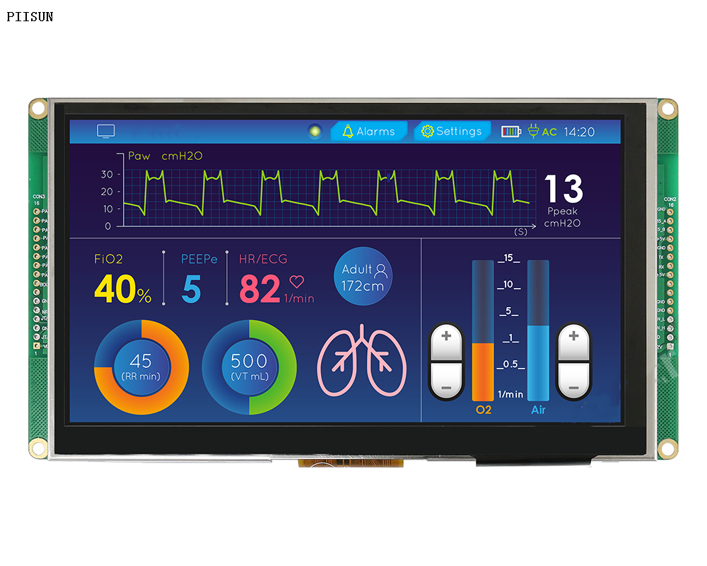 Pantalla inteligente Modbus RS485 de 7' con pantalla táctil capacitiva