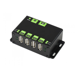 HUB USB de grado industrial, 4 puertos USB 3.2 extensibles, hosts duales conmutables, protecciones múltiples