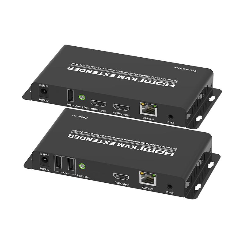 PII-51200(HDMI1.3 200m KVM)Kit extensor HDMI sobre Cat6, soporte KVM, 4K 60Hz, 4:4:4, USB/IR, PoC, HDR, HDCP 2.2